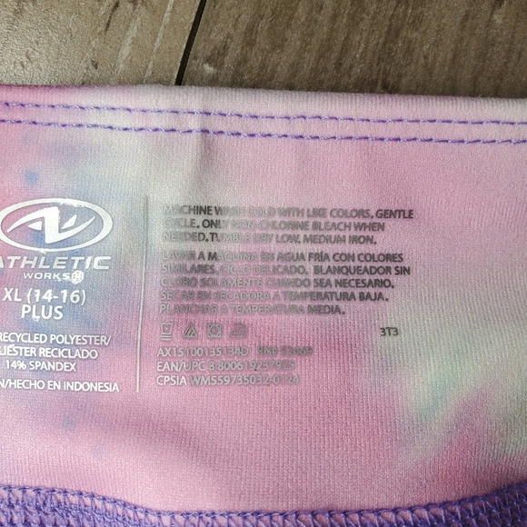 NWT Athletic Works Girls Active Tumble Short Size XL 14/16 Multicolor Tie-Dye - Picture 3 of 13